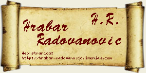 Hrabar Radovanović vizit kartica